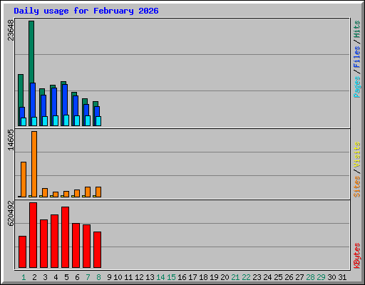 Daily usage for February 2026