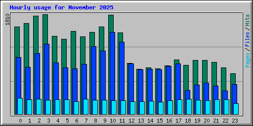 Hourly usage for November 2025